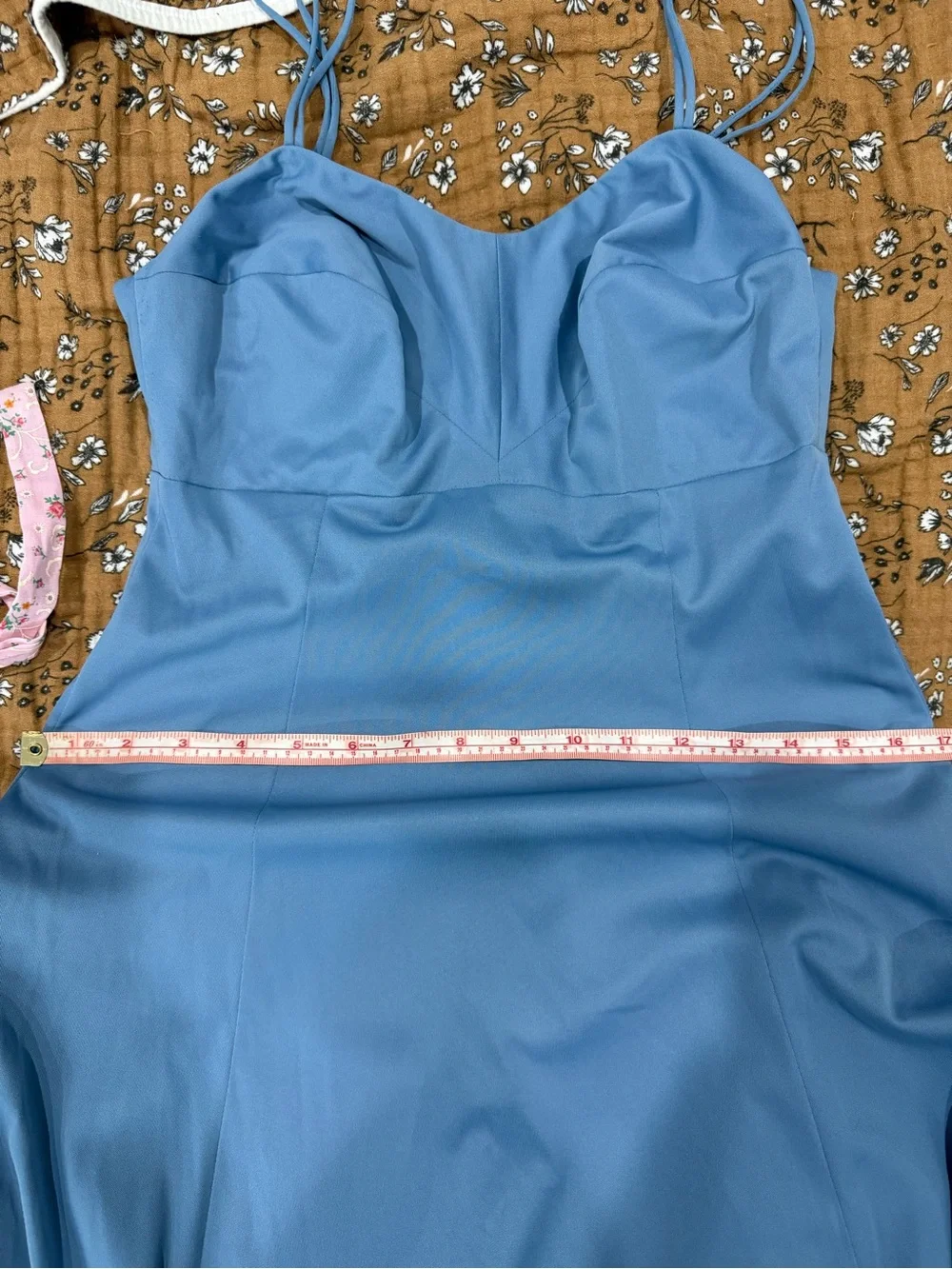 Vintage Blue Maxi Slip Dress |Prairie Romance | Coastal | Fit Modern Small - Picture 9 of 15